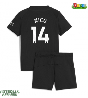 Manchester City Nico Gonzalez #14 Bortaställ Barn 2025-26 Kortärmad (+ Korta byxor)